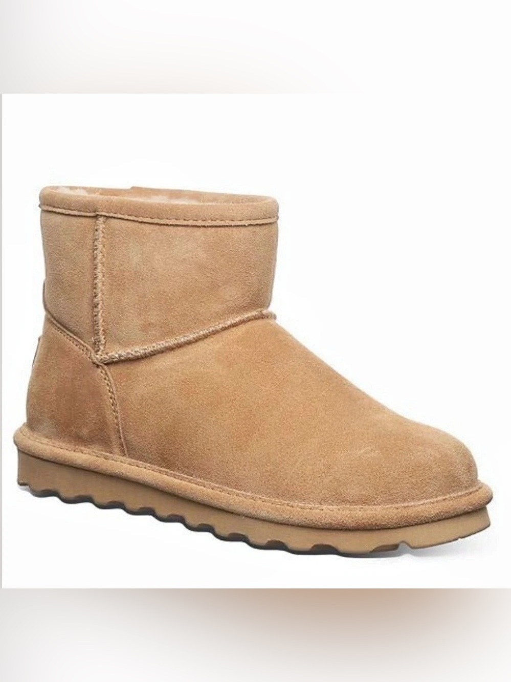 Bearpaw Alyssa Shorty Ankle Boot, Hickory color; NWT, Sz. 8 Wide/EU 39